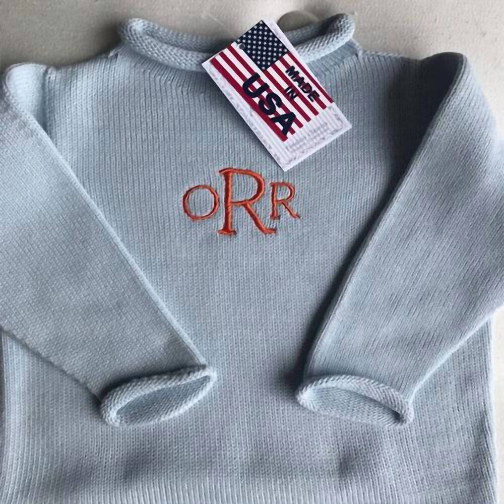 NEW A SOFT IDEA kid's jersey rollneck sweater in blue